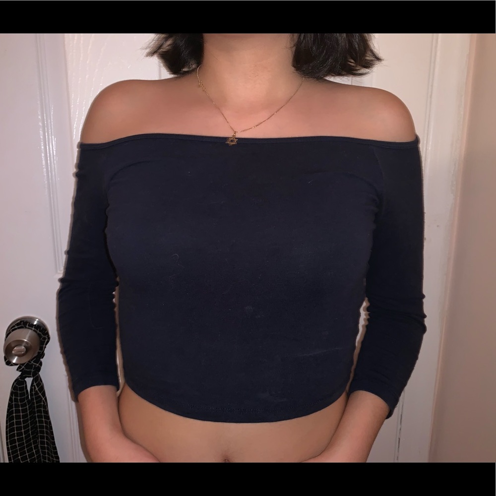 Navy blue crop top